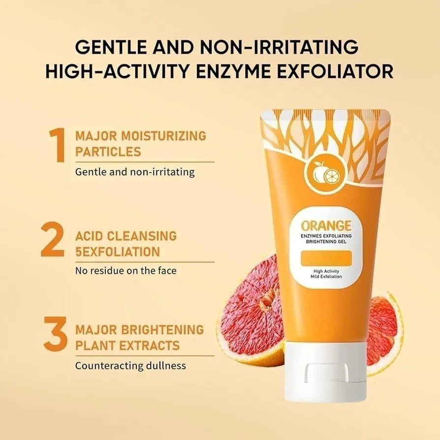Orange Enzyme Exfoliating Gel – Dead Skin Removal, Pore Cleansing & Natural Glow Boost