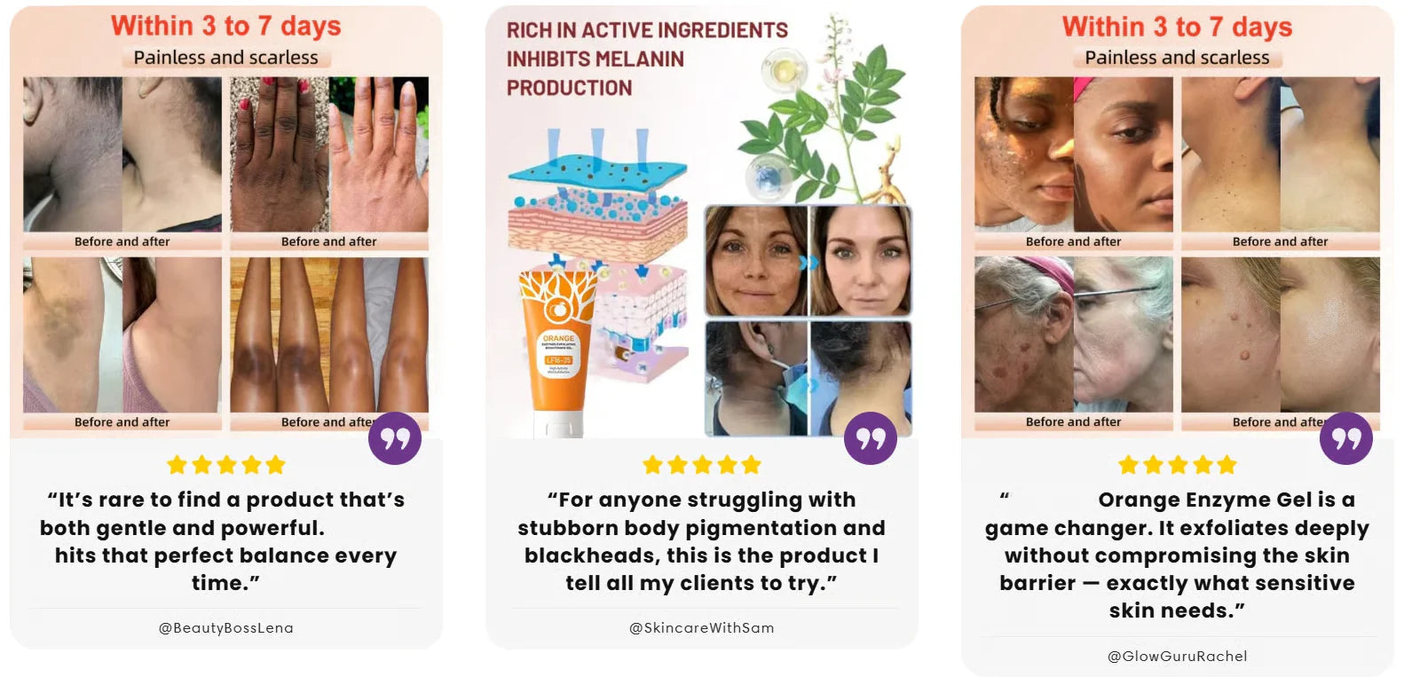 Orange Enzyme Exfoliating Gel – Dead Skin Removal, Pore Cleansing & Natural Glow Boost