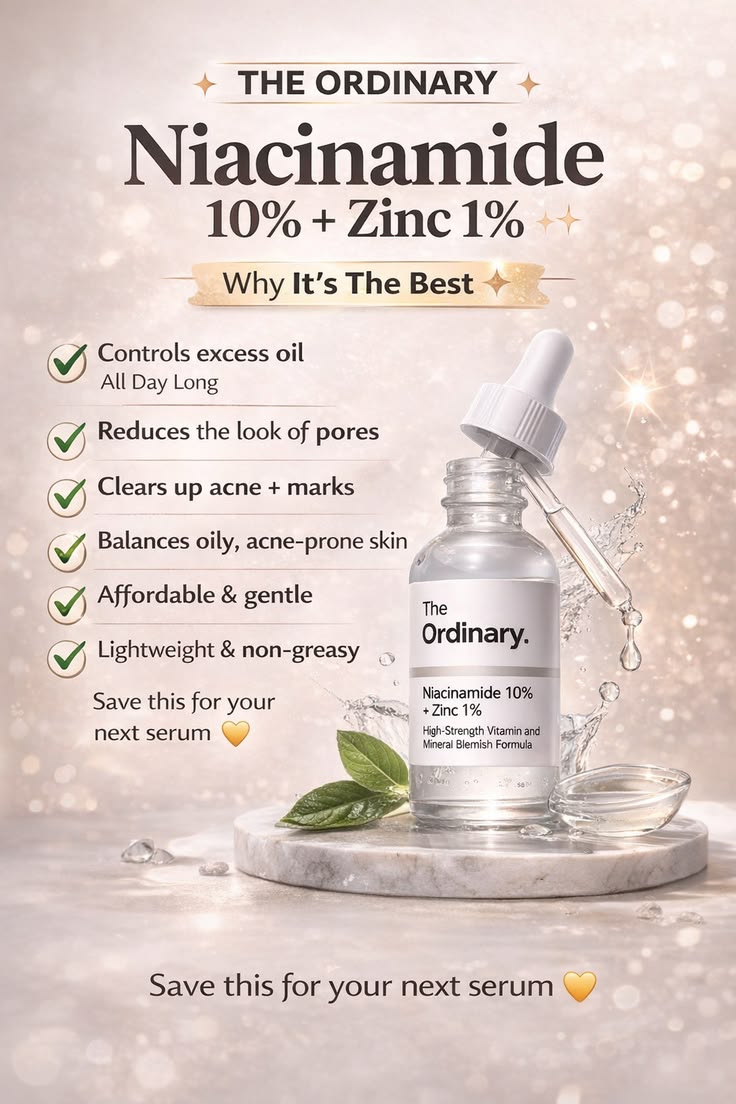The Ordinary Niacinamide 10% + Zinc 1% Serum – Pores Minimize & Oil Control